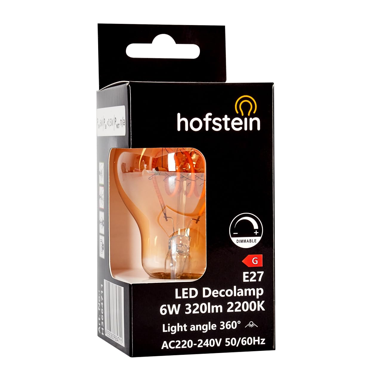 HOFSTEIN E27 LED Warmweiss Glühbirne 10er Set, Vintage Leuchtmittel Kugeloptik, 2200 Kelvin 320 Lumen A60, Dekorative Glühbirne Für Wohnzimmer, Schlafzimmer Und Gastronomie, 230V, Dimmbar