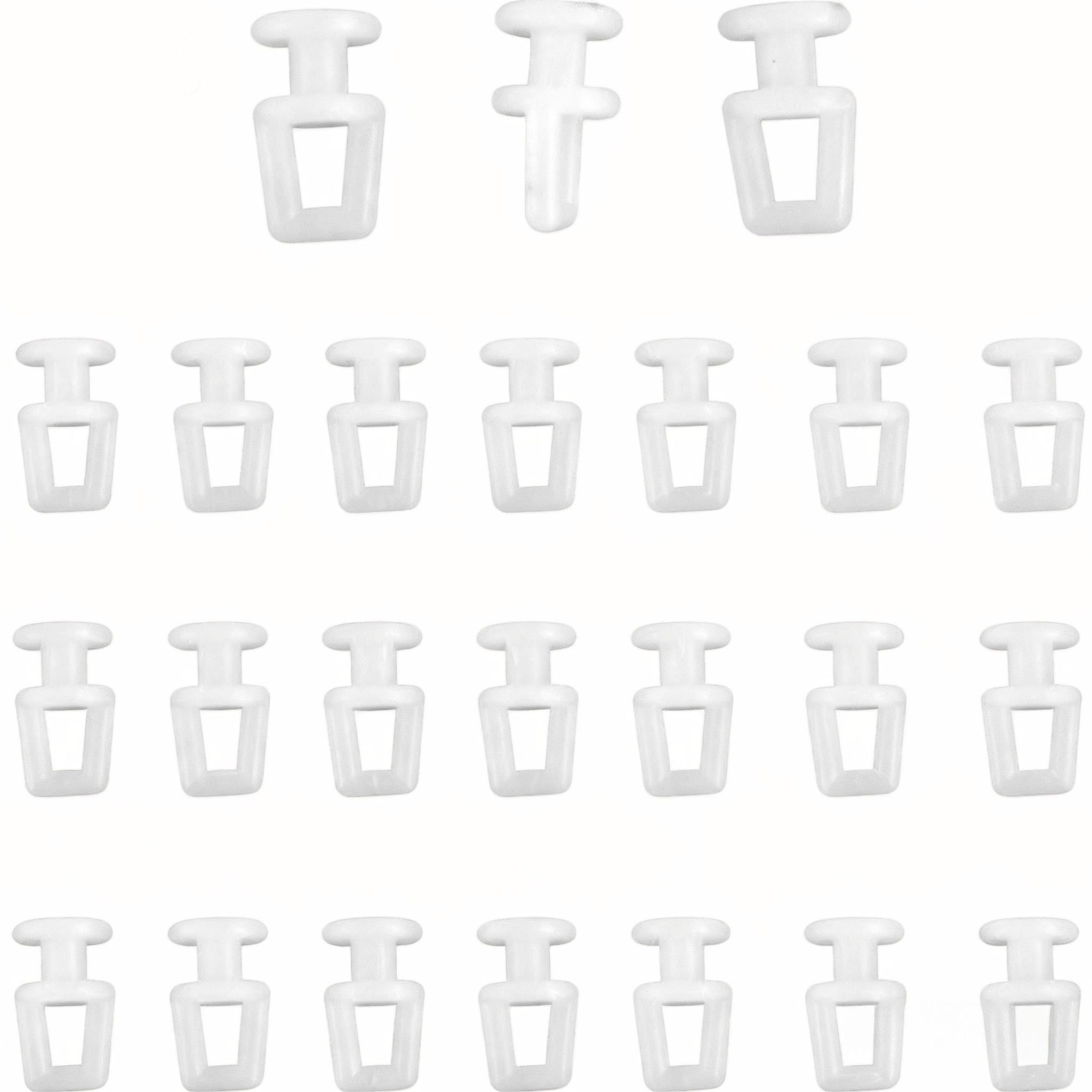 Dwuent White Curtain Rail Gliders, Track Gliders 50Pcs Plastic Curtain Track Sliders For Caravan Campervan Window Door Shower, Smooth Gliding Rail Hooks (Bz-Wbh-122-2)