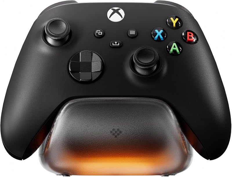 Base de carga 8BitDo para controladores inalámbricos Xbox, estación de carga Xbox con carga magnética segura para Xbox Series X|S y controlador Xbox One - Licencia oficial (negro) | Controladores inalámbricos Xbox Series X|S y Xbox One con licencia oficial, batería de 1100 mAh, luz ambiental, carga magnética