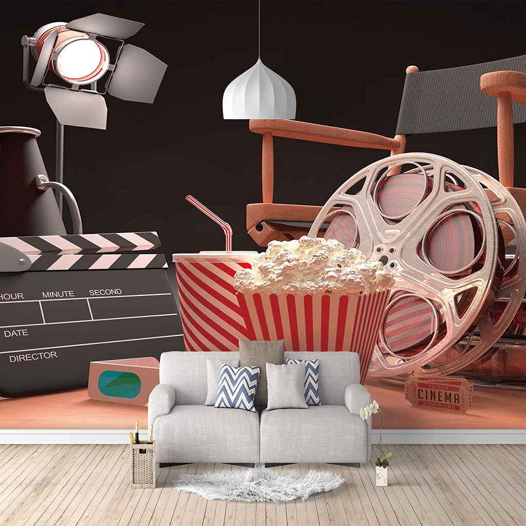 Peintures murales cinéma en canevas haut de gamme pour décoration de salon chic