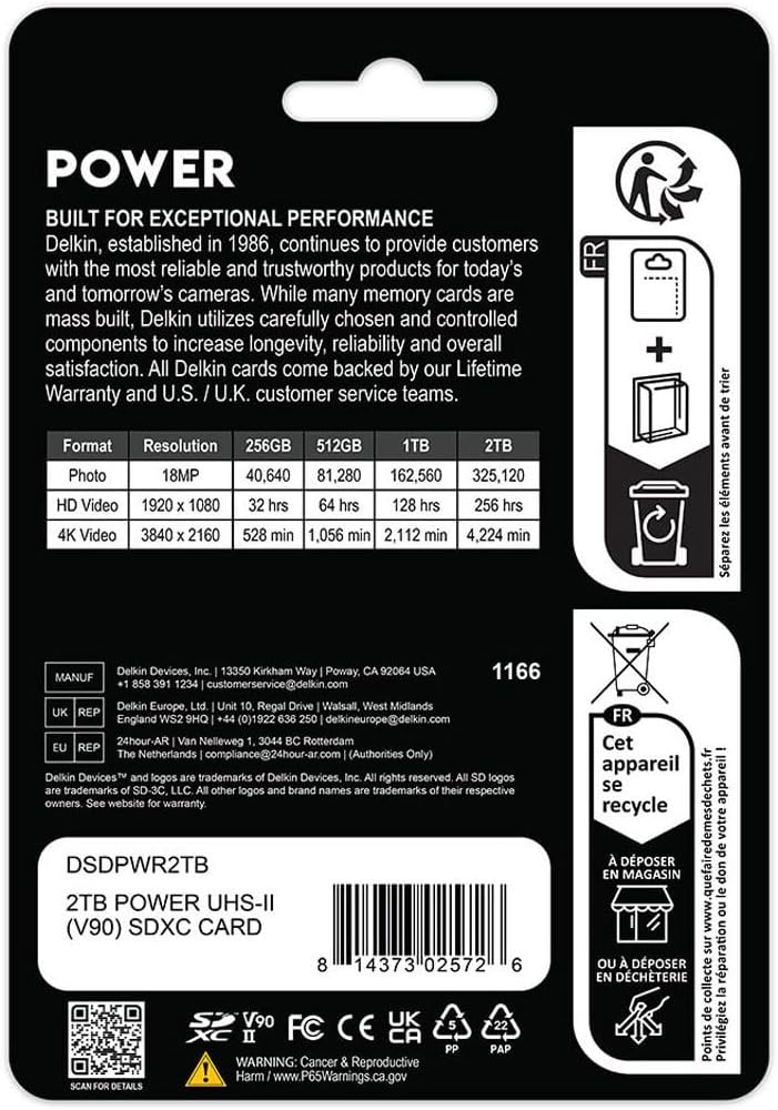 Delkin Devices Power UHS-II V90 SDXC Memory Card - 512GB