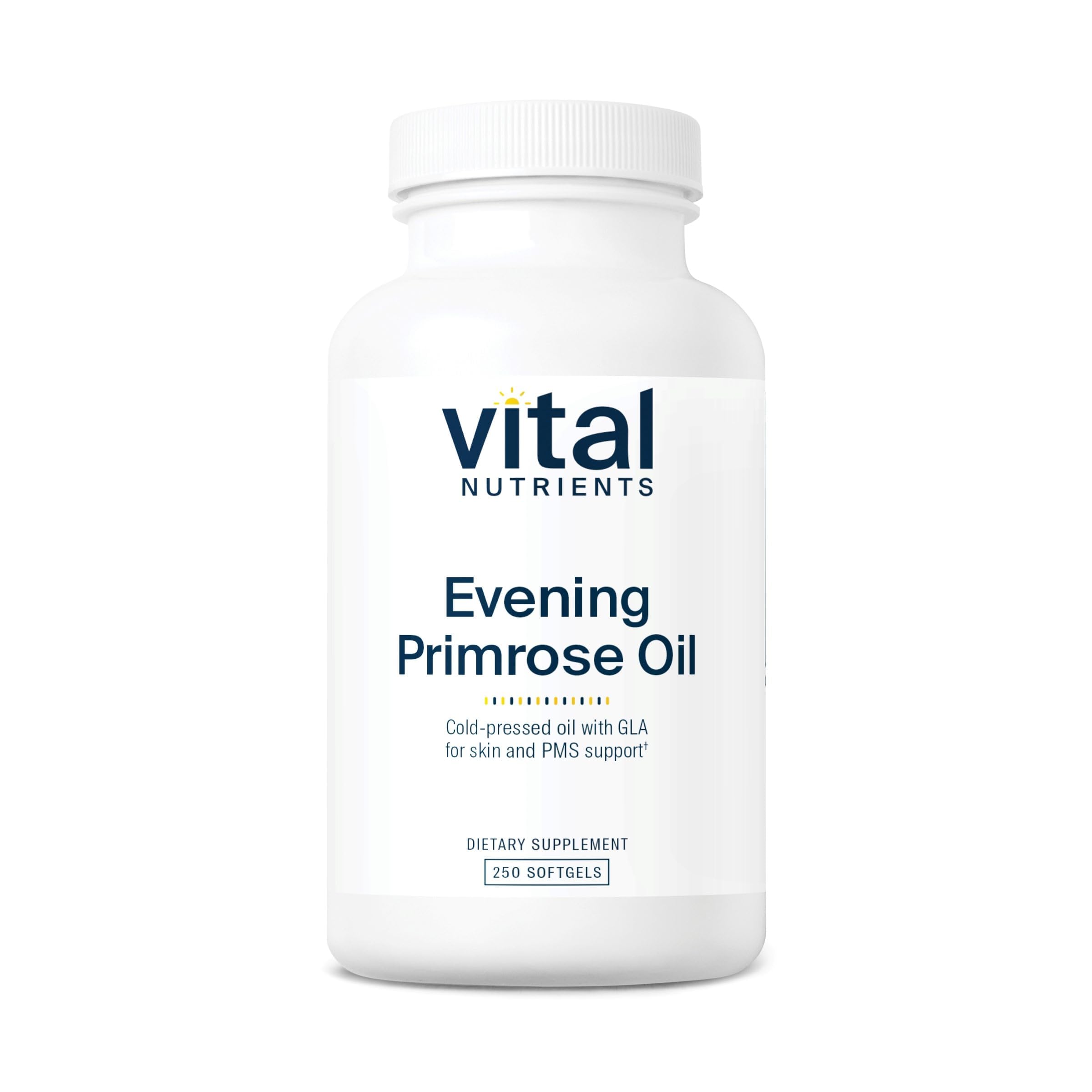 Evening Primrose Oil 1000mg | Primrose Supplement for Women | GLA Omega-6 Fatty Acid for Skin and PMS Support* | Gluten, Dairy, Soy Free | Non-GMO | 250 Softgels