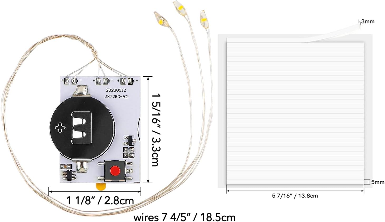 BAOFALI 21 PCS Creative Easy Halo Lights & Easy Lights for DIY Light-Up Christmas Cards Making Scrapbook Decoration ; Self-Adhesive Light-Up Units with Warm White LEDs (Without Battery)