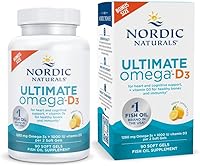 Vista 1 de Nordic Naturals Ultimate Omega-D3, sabor a limón, 90 geles blandos, 1280 mg de omega-3 + 1000 UI de vitamina D3, EPA y DHA, promueve la salud
