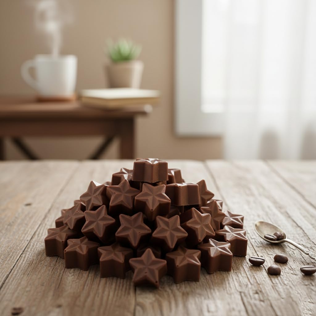 Premium 250 Gram Chocolate Star Shape Bark Melts – 100% Pure Soy Wax Scented Candles for Gifting | Rich Coffee Fragrances for Candle Light Dinner Decoration | Gifts for Couples