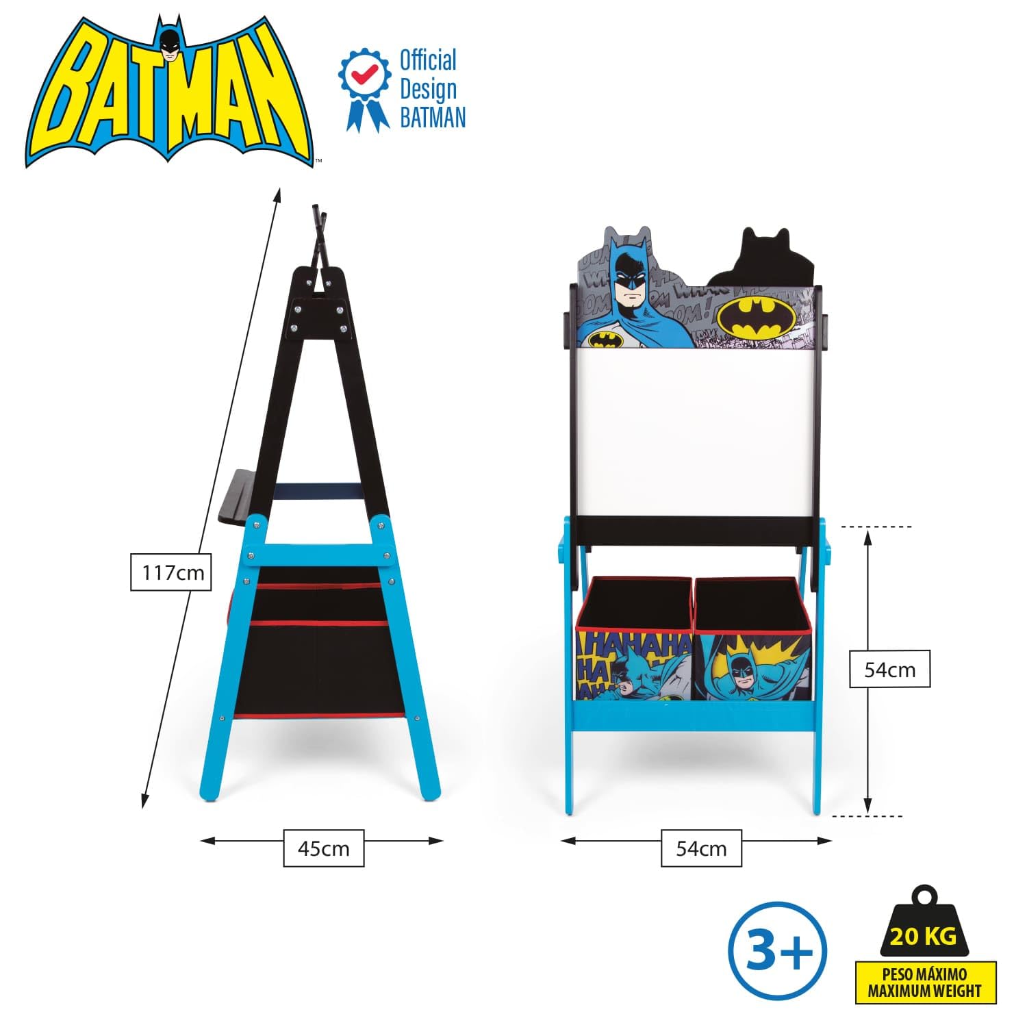 ARDITEX Pizarra con Soporte multifunción de Madera de 54x45x117cm de Batman