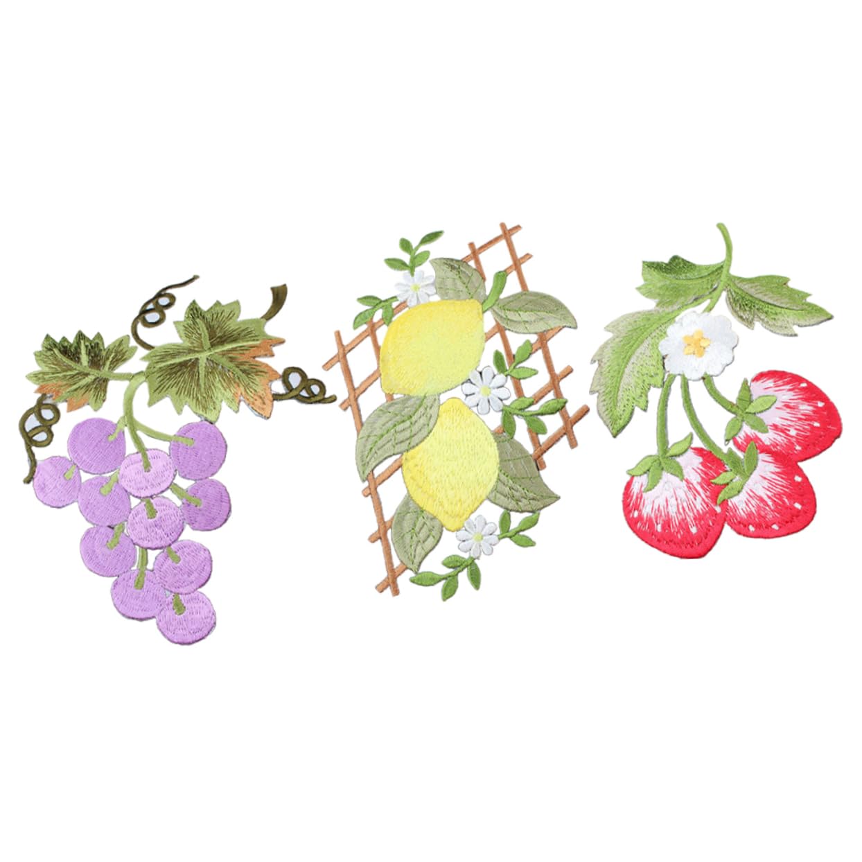 Housoutil 4 Set Toppe Ricamate Per Cucire Patches Per Riparazione Abbigliamento Frutta Fragola Per Giubbotti E Vestiti Facili Da Usare E Versatili 3 Pezzi*4