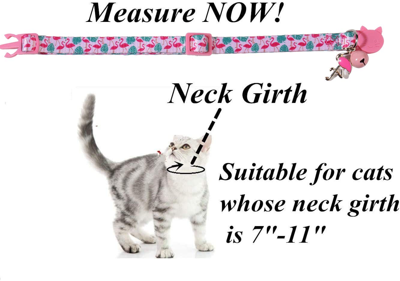 BoomBone Katzenhalsband-Set mit Glöckchen und niedlichen Tier-Anhängern, 3 Stück in Rosa, Gelb und Blau, für Katzen und extra kleine Hunde, verstellbar von 19,8 cm bis 30 cm mit 1 cm Breite
