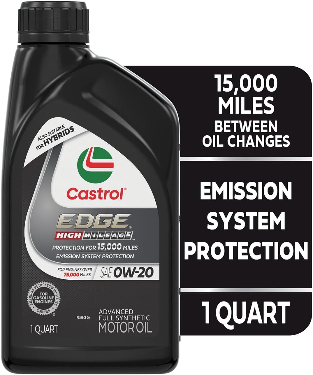 Castrol EDGE High Mileage 0W-20 Advanced Full Synthetic Motor Oil, 1 Quart, Pack of 6 - Image 2
