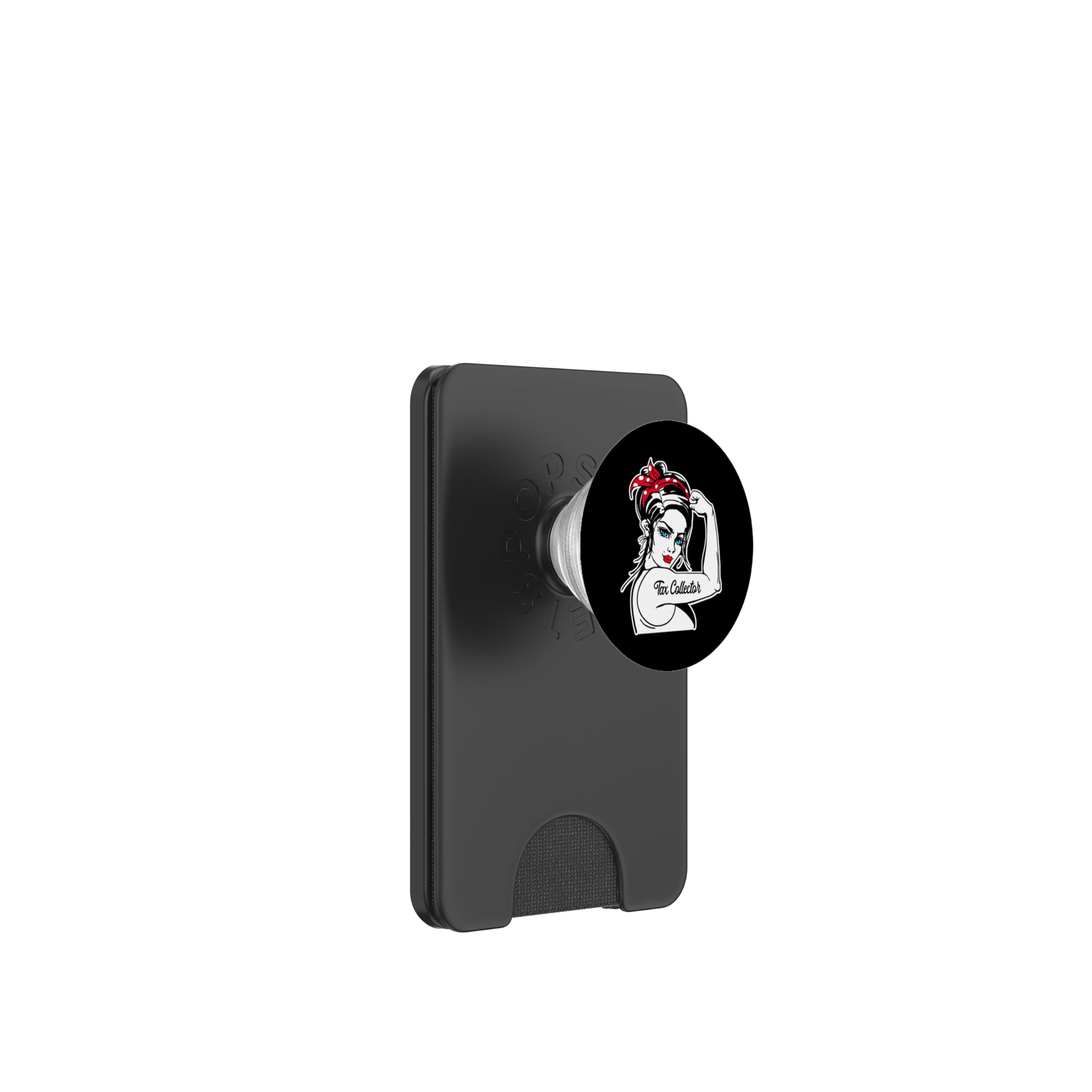 Female Tax Collector Rosie The Riveter Pin Up Girl Tax PopSockets PopWallet for MagSafe, Black