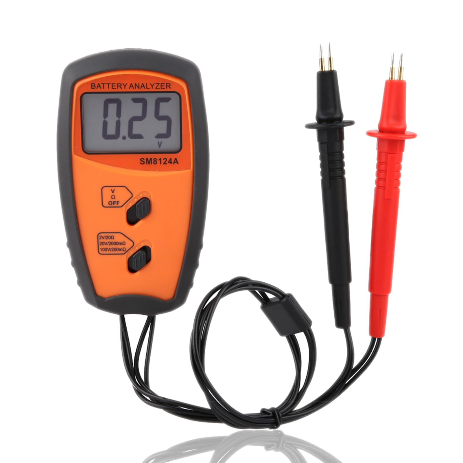 Resistance Voltmeter,SM8124A LCD Display Digital Resistance Voltmeter Battery Voltage Tester for Testing Various Batteries Such as Automobiles, Electric Vehicles,Etc