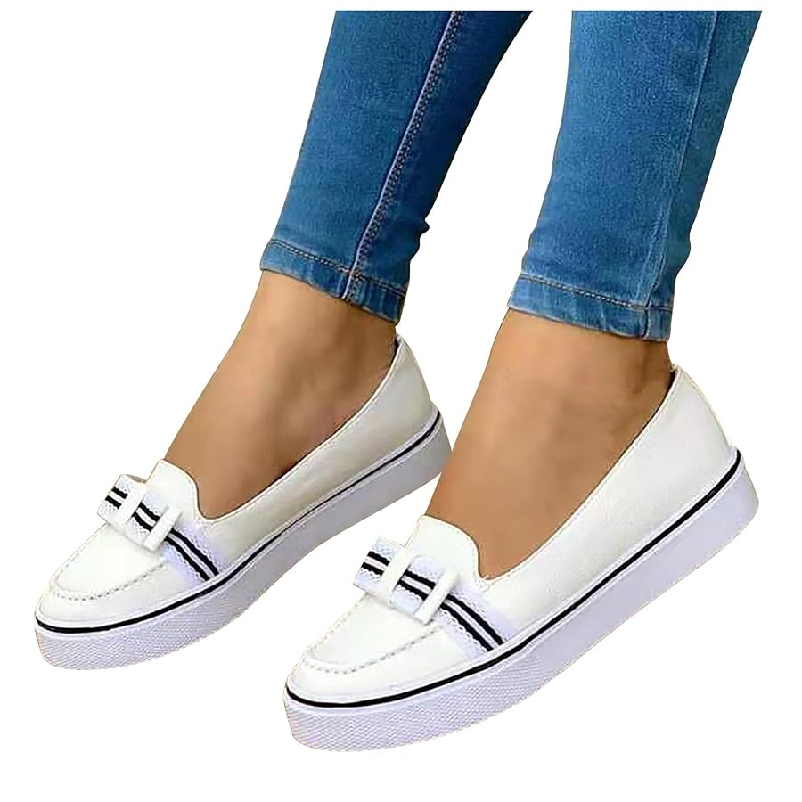 Mocassins Bateau Femme - Chaussures Plates Confort En PU - Semelle Antidérapante - Noir