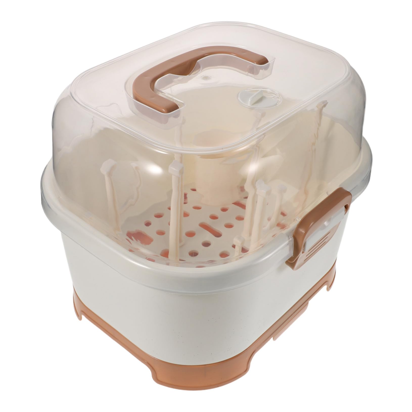 Boîte de Rangement pour Biberons Organisateur Alimentation avec Couvercle Égouttoir pour Séchage Rapide Support de Vaisselle Compact pour Cuisine et Voyage