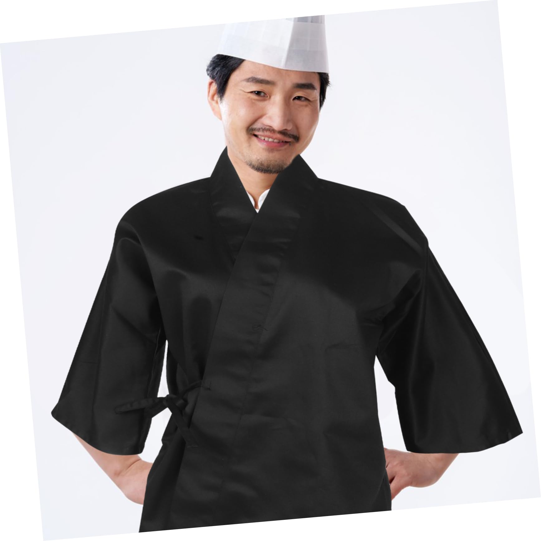 Ropa de Trabajo de Chef Japonesa Estilo Kimono Chaqueta de Chef de Sushi Transpirable Uniforme Japonés para Restaurante para Cocineros y Servicio Restaurante