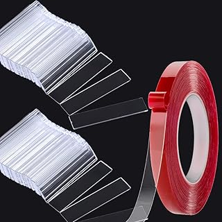 HINGSONG Transparent Nail Art Tips Holder for Painting Nails with 10M Double Sided Tape Acrylic Fake Display Stand, Removable Mounting Salon, Home Manicure (100 Pieces) (NAIL-HOLDER01)