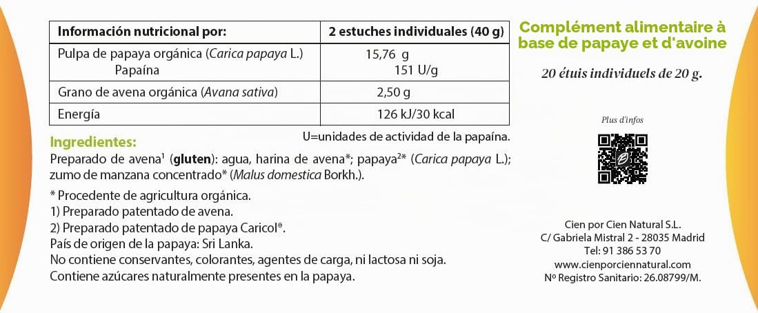 CIENPORCIENNATU CARICOL GASTRO 20sbrs – poudre en sachets pour une préparation simple, étui de 20 sachets-dose, idéal pour ceux qui recherchent une préparation rapide et simple et facilite la prise en