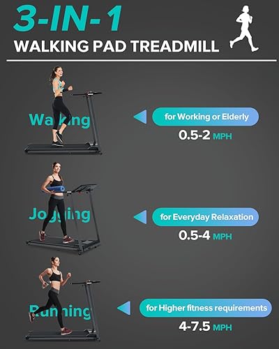 Miniatura 7 de Merax Cinta de correr con inclinación, 2.5 HP plegable eléctrica para entrenamiento de oficina en casa, máquina de correr con capacidad de 265