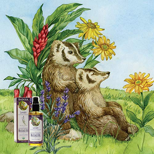 Badger - Aromatherapy Massage Oil, Lavender With Bergamot & Balsam Fir, Certified Organic With Essential Oils, 4 Fl Oz #TOP6