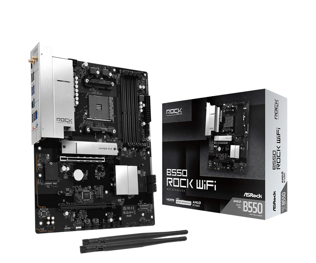 Amazon | ASRock B550 Rock WiFi AMD Ryzen (AM4) 対応 B550 DDR4 ATX