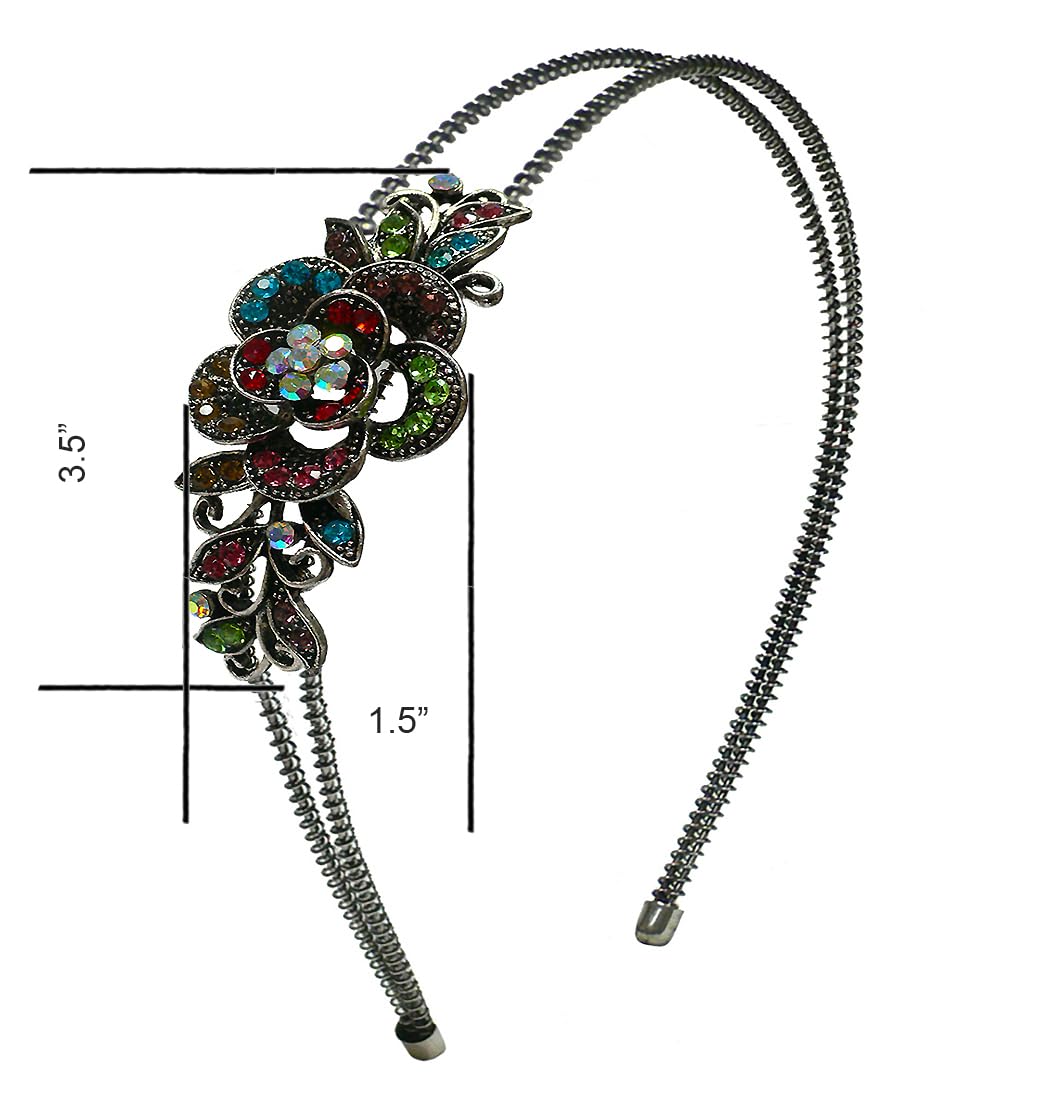 Set of 5 Crystal Flower Headbands Hairbands for Women Girls Hair Styling 0119-5 1 ea 5 colors