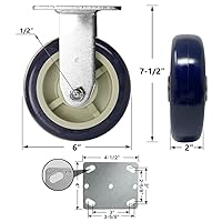 Vista 112 de Caster Wheels 8 inch Heavy Duty Casters, Industrial Casters with Polyurethane Wheel and Precision Ball Bearing-1200 Lbs Per Casters-Widely Used in