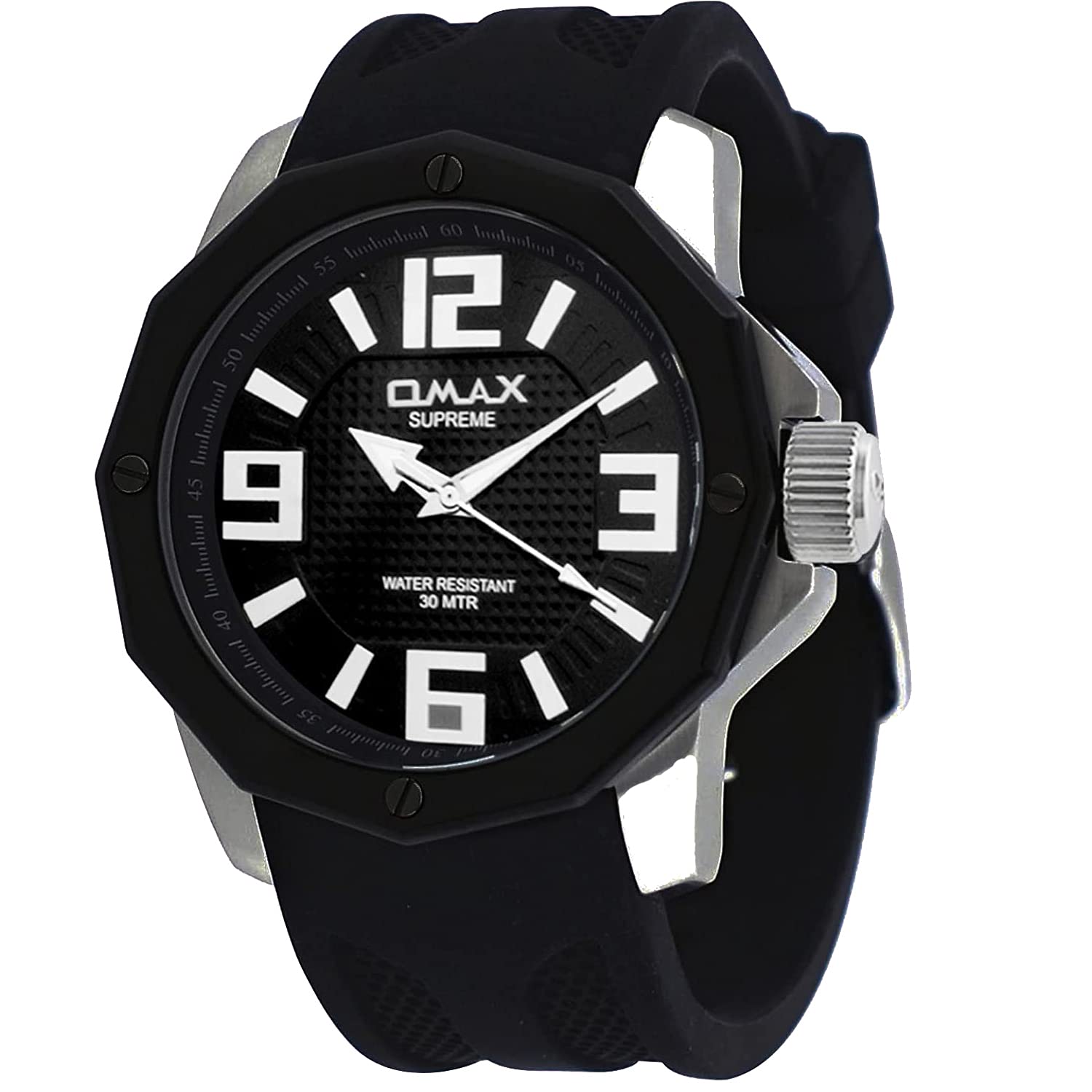 OMAX Silicone Sports Analog Black Dial Men Watch (Black Dial Black Silicone Strap)-SS351 (B00OCAJ9OC) Amazon Price History, Amazon Price Tracker