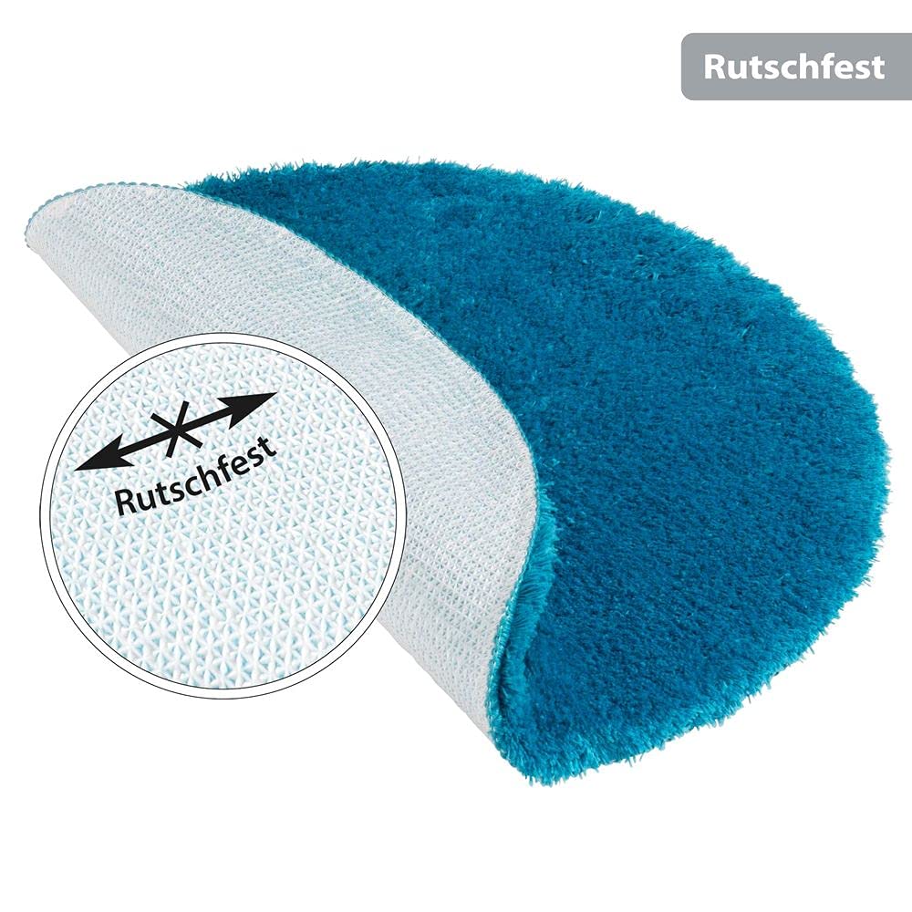 PANA Panasonic® baño (Microfibra I Alfombrilla de baño I Microfibra Ducha Alfombrilla I baño Alfombra para Cuarto de baño I Lavado Bar I I de Secado rápido Suelo Radiante I Color Azul, 71 cm rund