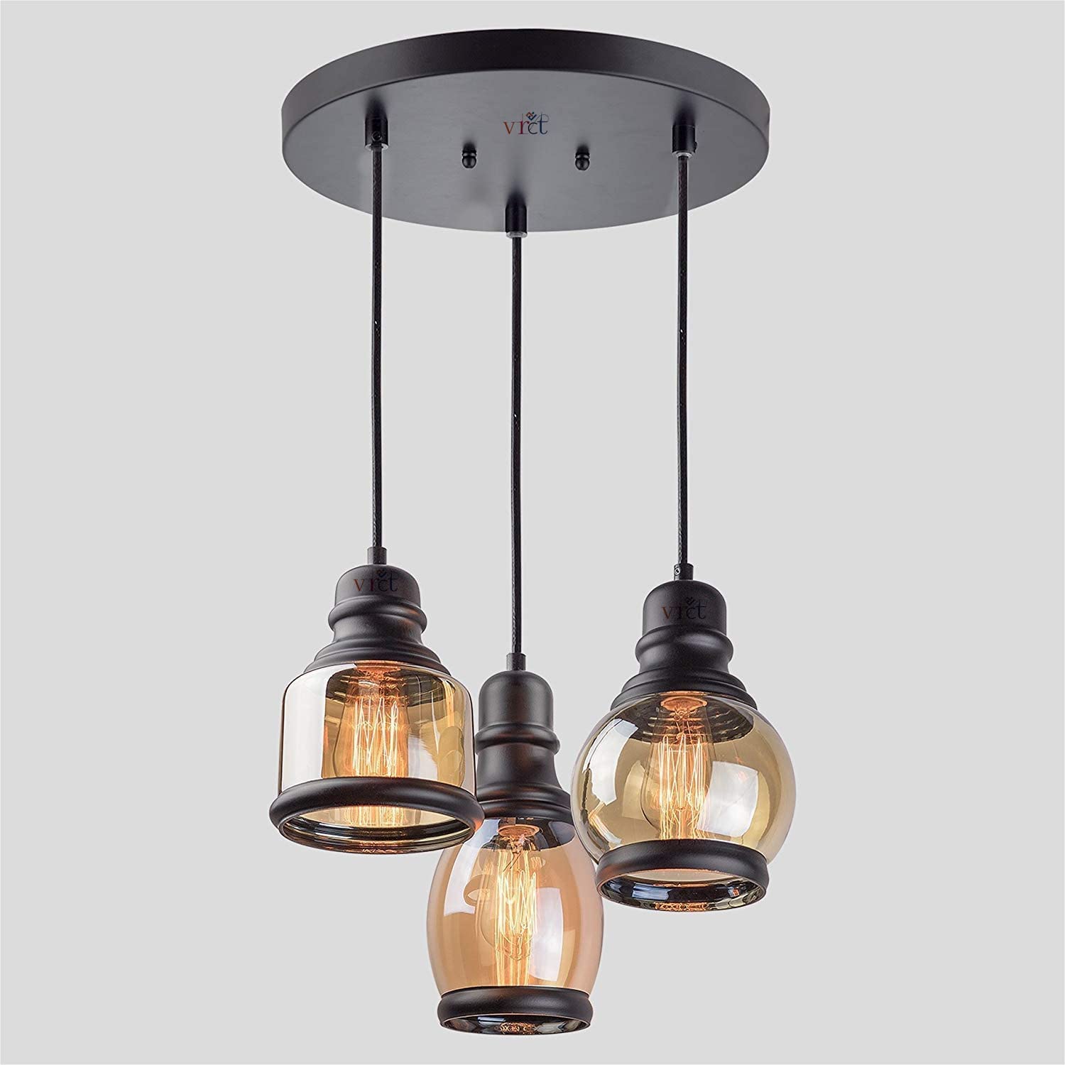 Penzy Antique Design Lantern Ceiling Hanging Pendant Light for Decoration of Home, Restaurant - 3 Set Piece (Bulb not Included)(AC/DC, Metal)-image-32