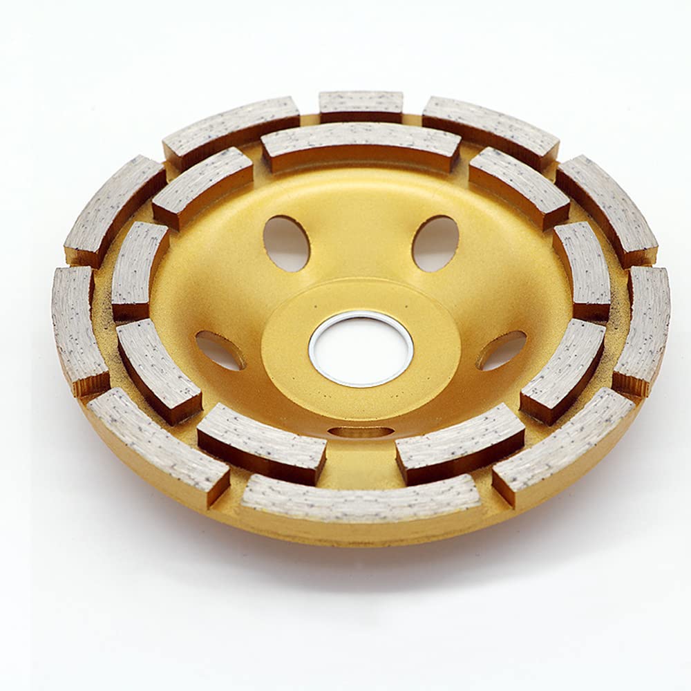 Elome 6 Inch Diamond Grinding Cup Wheel Disc Premium Grade Large Segment Double Row Grinder Concrete Granite Stone Ceramic with 7/8" Thread