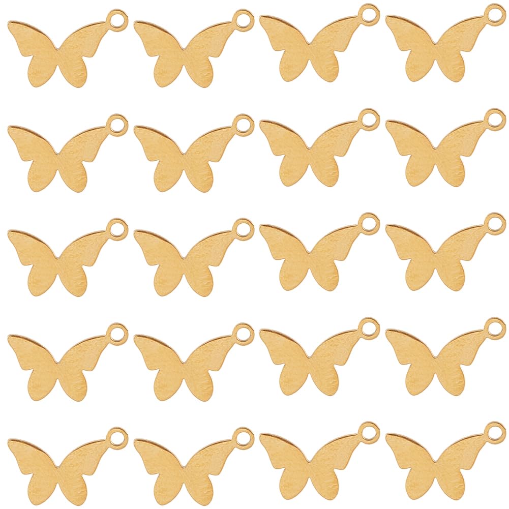 Breloques papillon acier inoxydable pendentifs dorés insectes fabrication bijoux