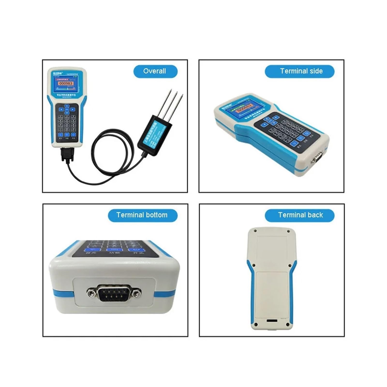 Detector de parámetros del suelo intelinte, portátil, multiparámetro, 7 en 1, sensor de pH, CE, NPK y temperatura.(EC)