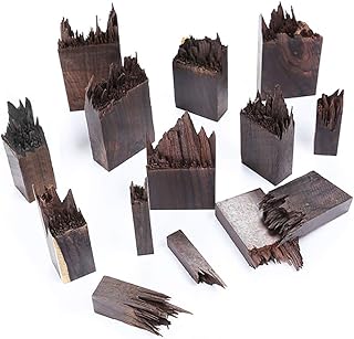 iSuperb 14 Pieces Resin Epoxy Craft Sandalwood Broken Wooden for DIY Jewelry Making Pendant Rings Necklace Handmade Art Designer Landscape Natural Unfinished Wood (Ebony)