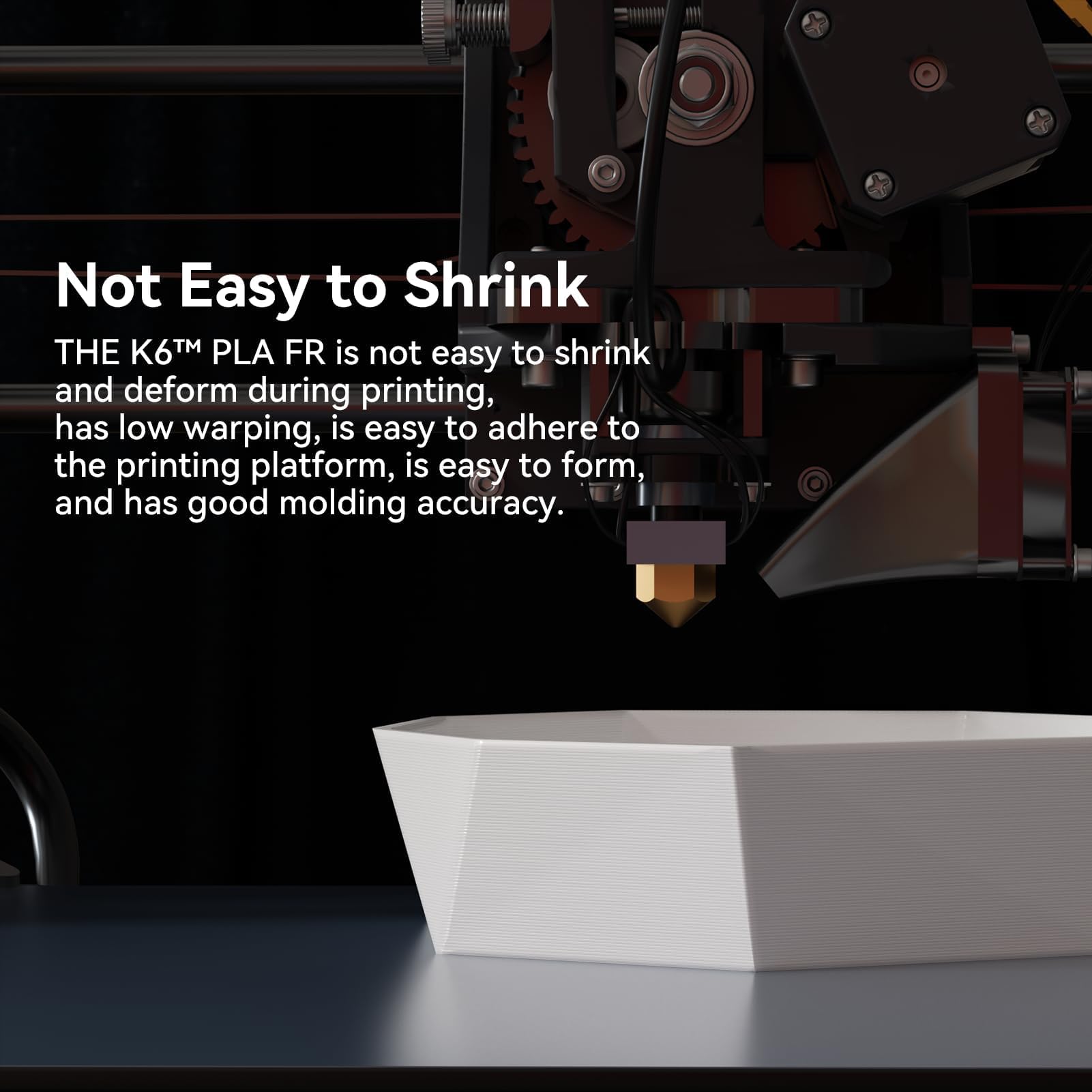 kexcelled PLA Niepalne Filament do Drukarek 3D 1,75 mm +/- 0,03 mm, Wysoka Wytrzymałość, Materiał Niepalny Klasy UL94-V0, Szpula 1 kg (2,2 lbs), Biały | Materiał drukarki 3D, dokładność wymiarowa +/- 0,03 mm, łatwa do drukowania, wysoka wytrzymałość