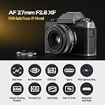 TTartisan 27mm F2.8 Autofocus Lens, Compatible with Fuji X-Mount Cameras X-A3 X-A5 X-A7 X-Ｍ1 X-Ｍ2 X-Ｈ1 X-T1 X-T10 X-T2 X-T20 X-T3 X-T４ X-T100 X-T200 X-T30 X-Pro1 X-Pro2 X-Pro3 X-E1 X-E2 X-E2S