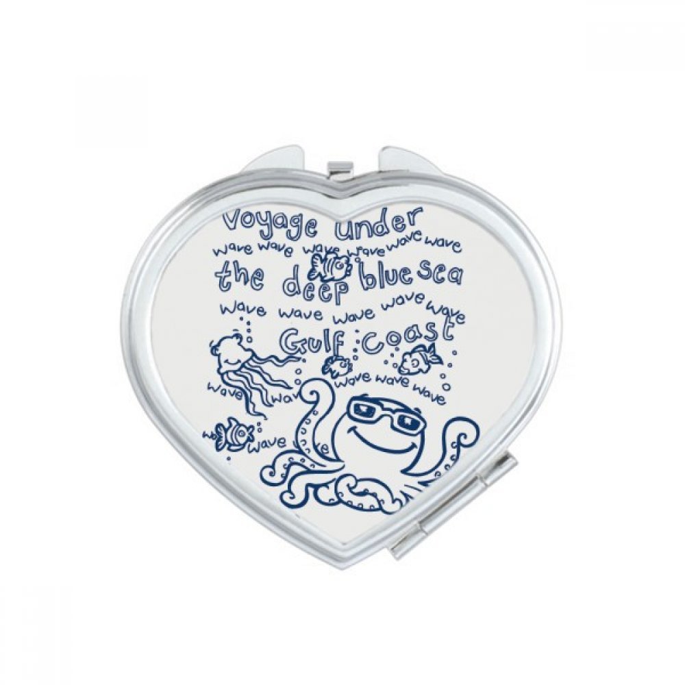 Miroir de maquillage compact portable orange octopus pour retoucher son teint partout
