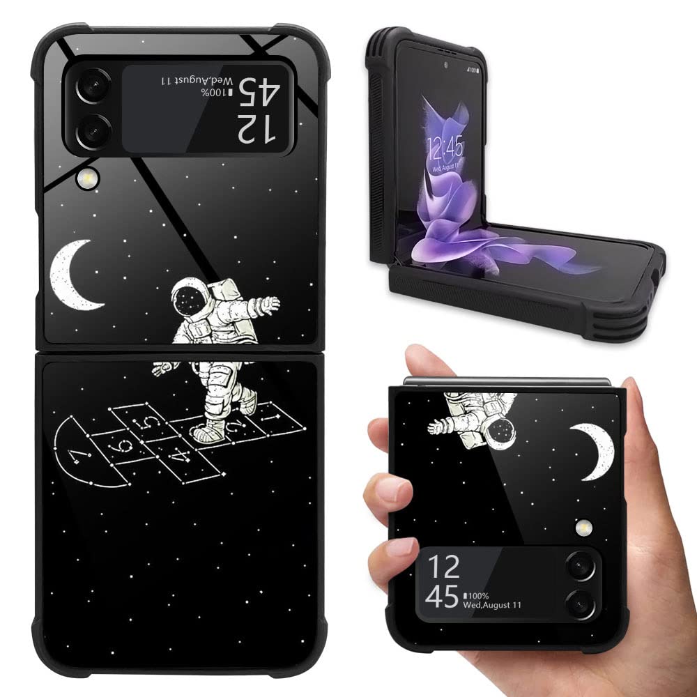 ANLUN STORE Case Compatible with Galaxy Z flip 3 5G Case,Space Drawing Galaxy Z flip 3 5G Cases Pattern for Boys Man,Soft TPU Bumper Anti-Scratch Shockproof Cover for Z flip 3 5G Case 2