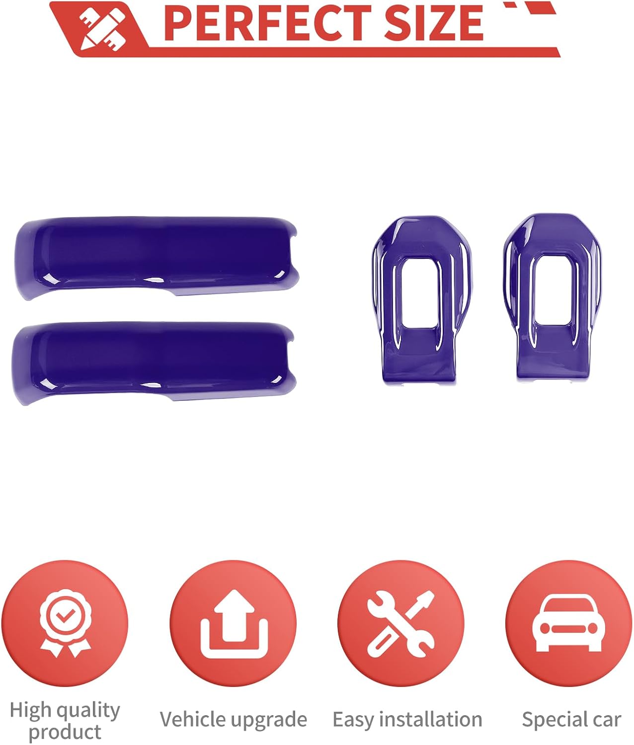 for Jeep Hood Latches Engine Hood Hinge Cover Kit Hood Windshield Latches Trim fit for Jeep Wrangler JL JLU Sports Sahara Freedom Rubicon Unlimited Gladiator JT 2018+,Purple