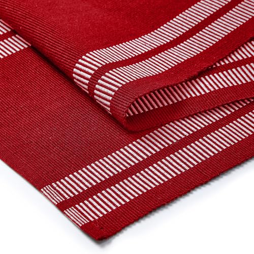 Chemin de Table 137 cm et Set de Nappes Coton Échelle Rouge pour Table - 7