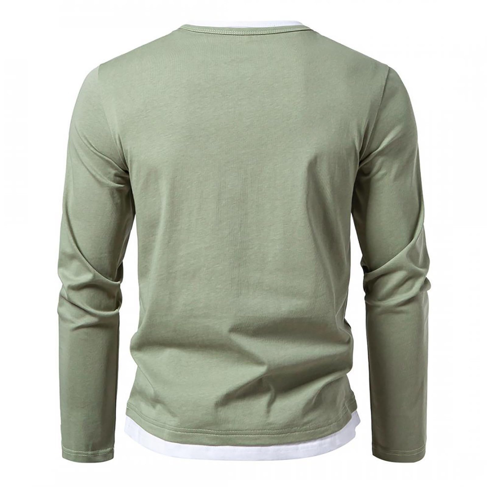 Shirt Herren Slim Fit Langarmshirt 2 in 1 Pullover V-Ausschnitt Langarm Sports Casual T-Shirt Stretch Muskulöse Passform Lässige Unterwäsche Muskel Workout Top Unterhemden
