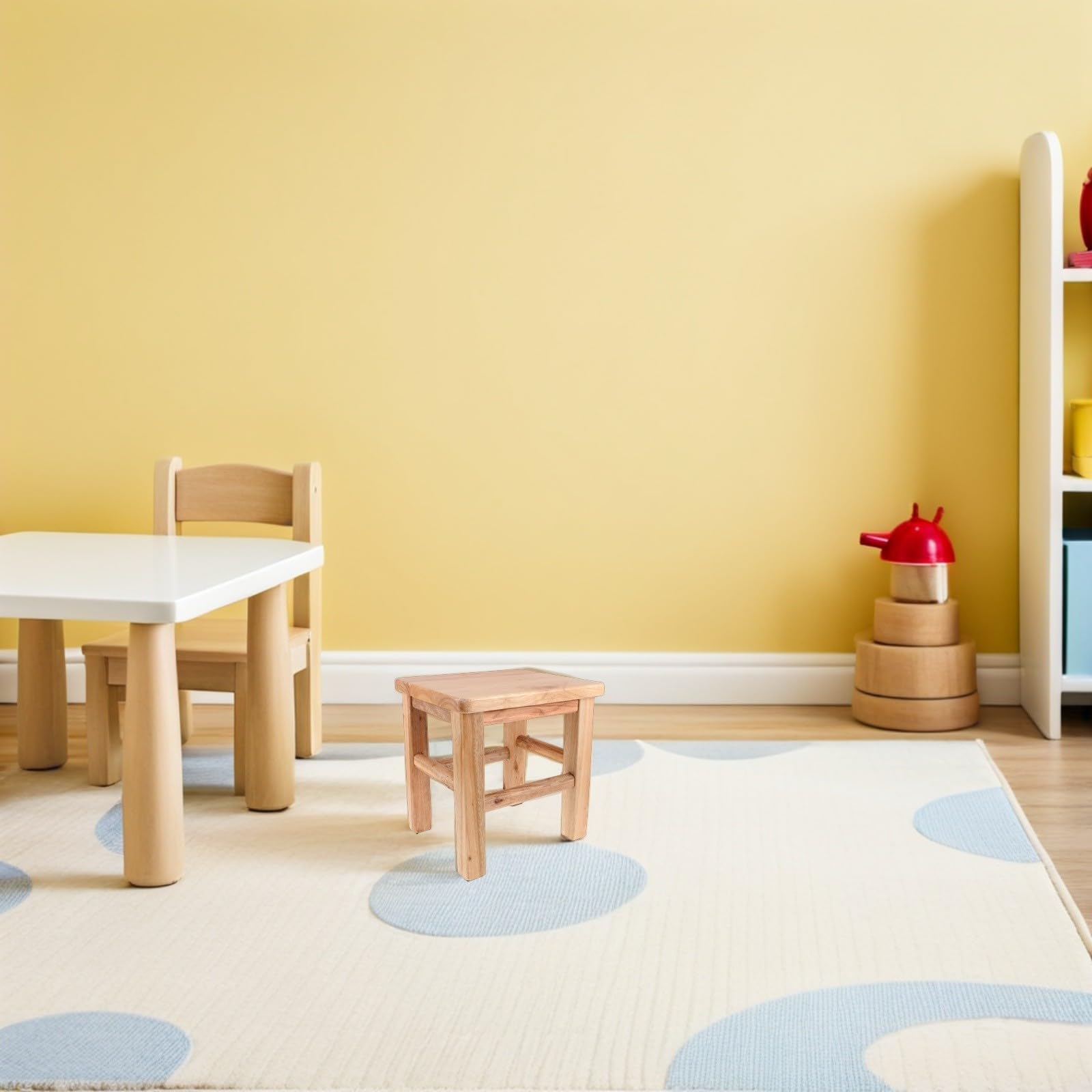 TEHAUX Holzstuhl für Erwachsene mit Rutschfester Oberfläche 4 Beinen und Sicher Abgerundeten Ecken Minimalistisches Design für Zuhause und Vielbeschäftigte Familien