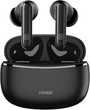 Noise Aura Truly Wireless Ear Buds, Quad Mic with ENC, 60 Hr Playtime, Fast Charge, BT v5.3, Water Resistant, Voice Assistant, Android & iOS Support, Gaming & Music Black