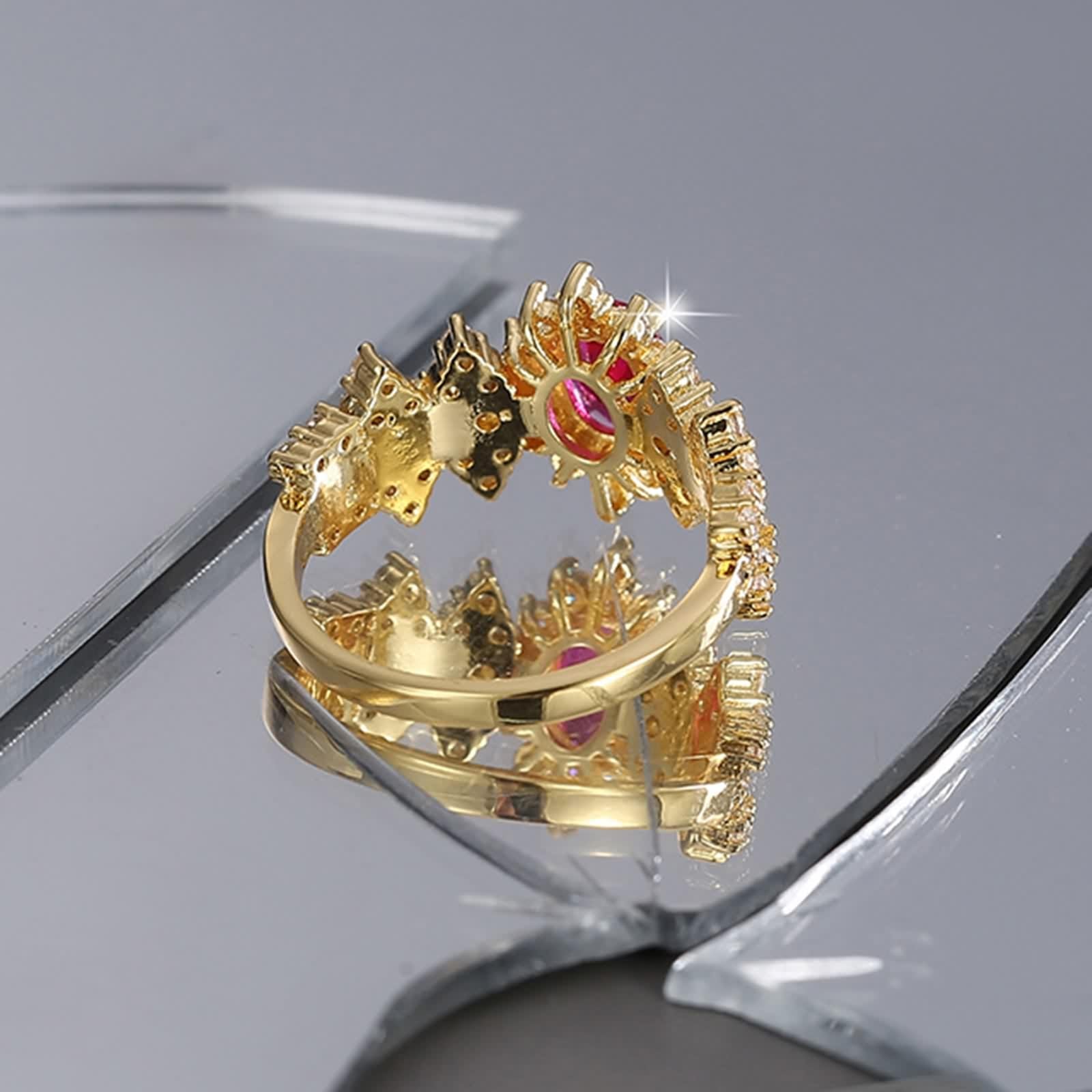 Anillos de oro de 14 quilates, tamaño elegante Q 1/2