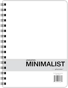 Undated Minimalist Day Planner with Hourly Tracking, 6.6" x 9"
