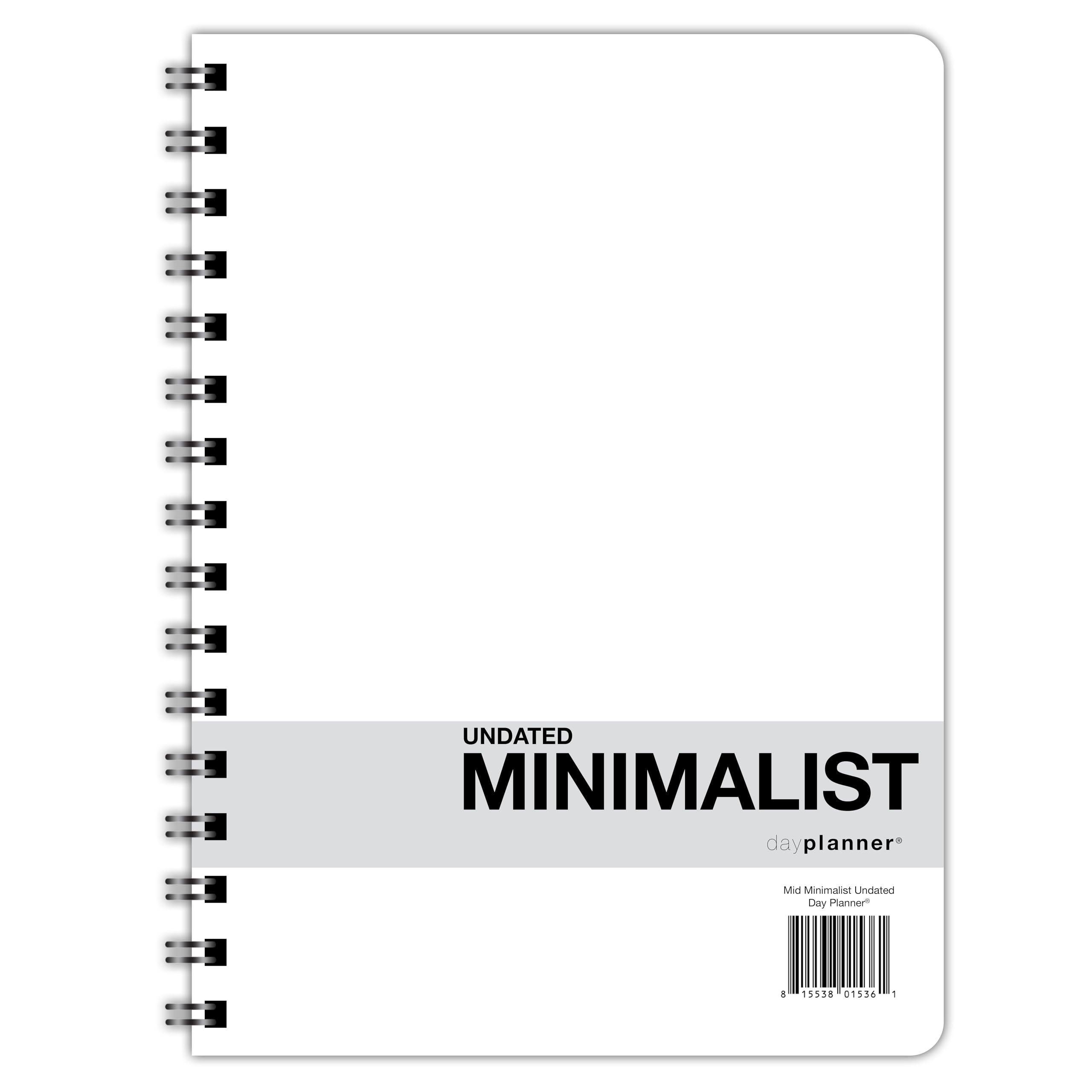 Undated Minimalist Day Planner with Hourly Tracking, 6.6" x 9"