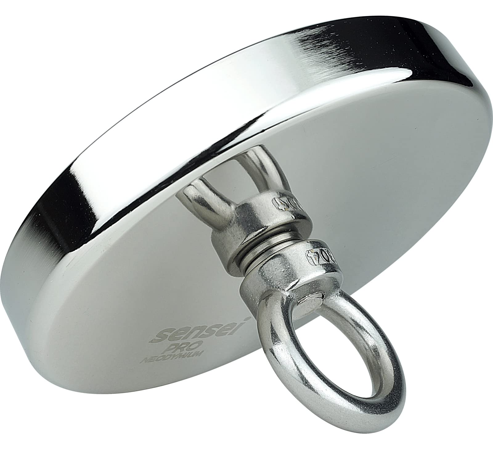 SENSEI® Aimant en Néodyme Puissant avec Anneau Écrou – Ø 136 mm, Force d'Attraction 800 kg – Grand et Très Puissant Aimant pour Levage & Suspension, Pêche Magnétique et Usage Technique