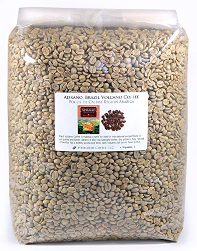 Brazil Adrano Volcano Coffee, Green Unroasted Coffee Beans (10 LB)