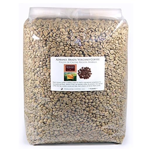 Brazil Adrano Volcano Coffee, Green Unroasted Coffee Beans (10 LB)