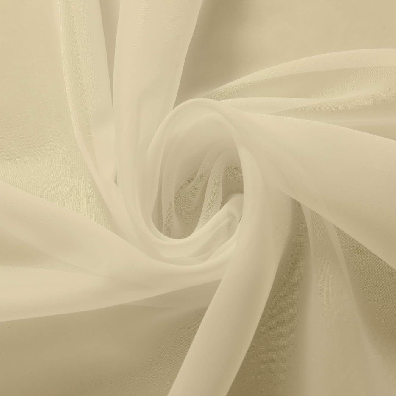 Megachest 118” Wide Ivory Voile Fabric Material for Drapes (50 Meter roll)