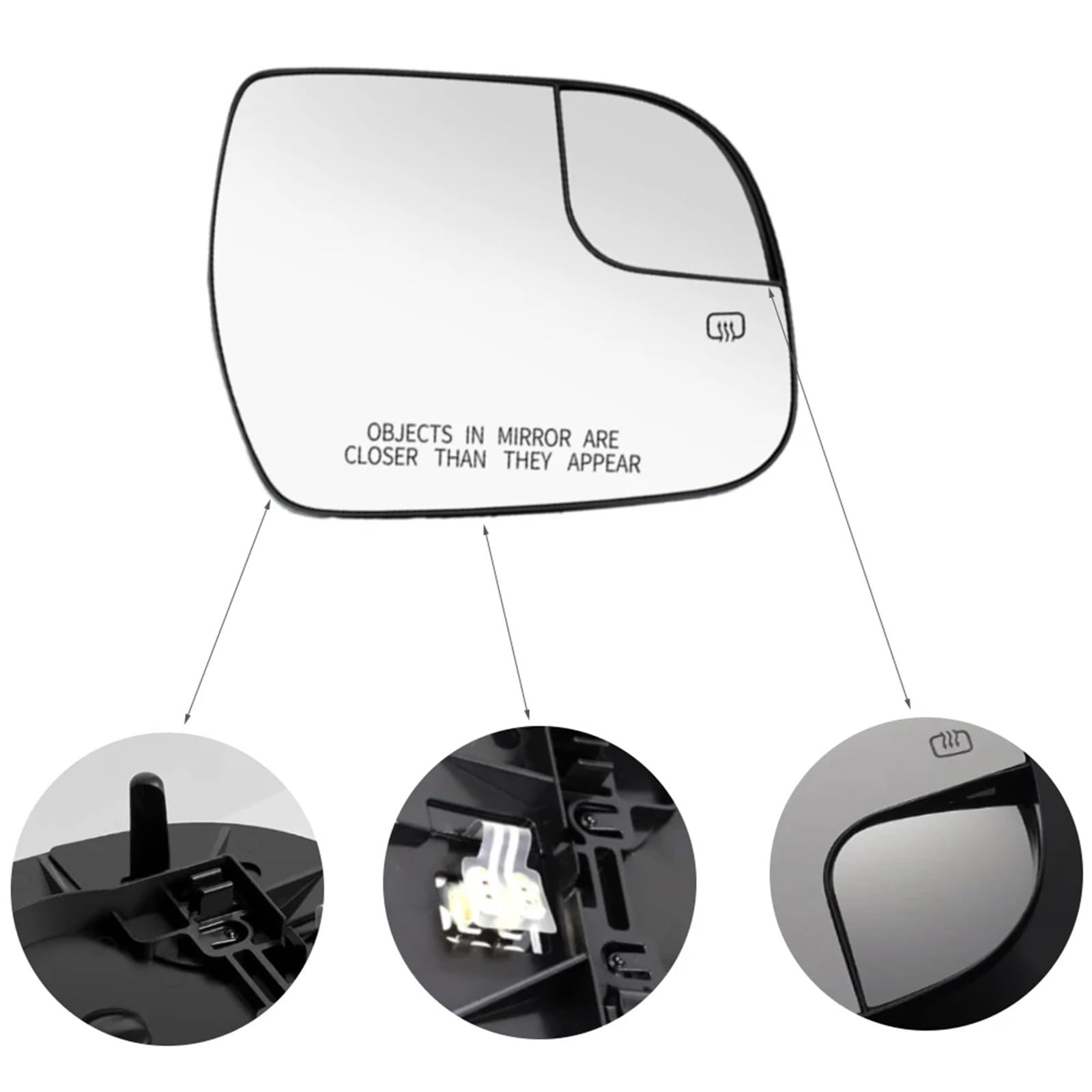 Vetro Dello Specchietto Retrovisore Specchietto retrovisore riscaldato per auto, lato sinistro/destro, per Toyota Sienna 2014-2020 ‎8790308080 installare(Left)