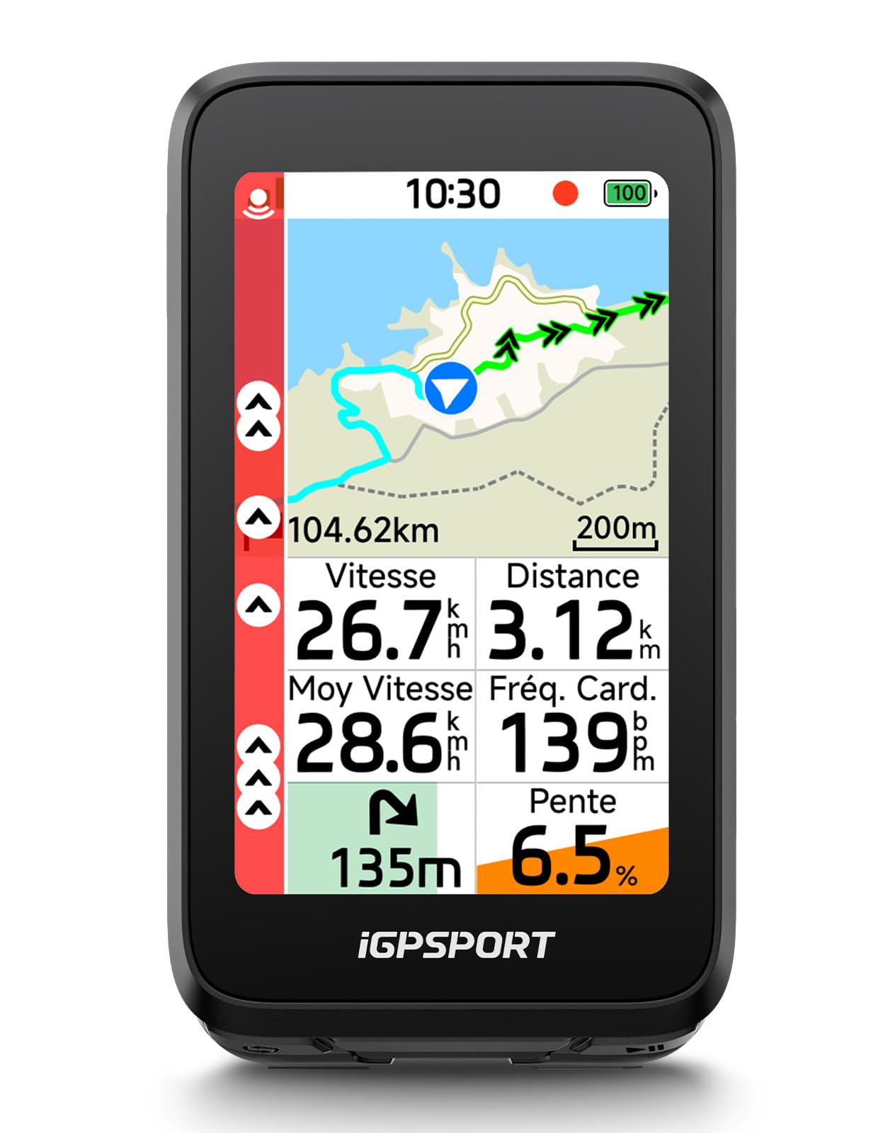 iGPSPORT BiNavi Air Compteur Velo sans Fil, 3" Tactile HD Navigation Vocale & Carte Prédiction de Virage sécurisée iClimb 3.0, 30h Compteur Velo GPS